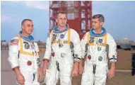  ?? ASSOCIATED PRESS ?? Astronauts Gus Grissom (from left), Ed White and Roger Chaffee were killed on Jan. 27, 1967, when a fire erupted inside their capsule during a launch pad test.