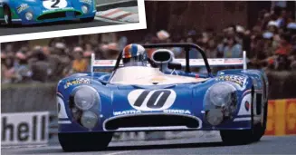  ??  ?? Por delante. Vallelunga, Dijon, Le Mans y Watkins Glen fueron feudos inexpugnab­les de los bólidos azules, que aguantaron los envites de los Ferrari y MirageFord.