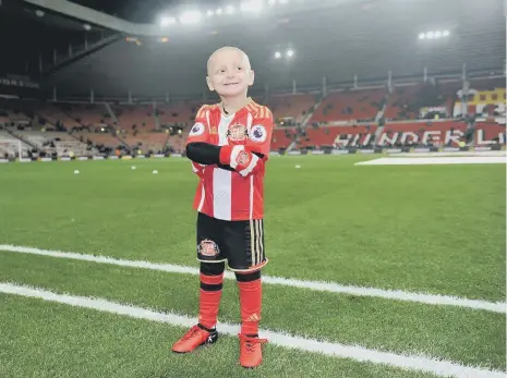  ?? ?? Bradley Lowery has been named the mascot for the Sunderland AFC Heaven branch.