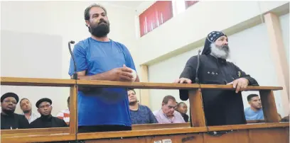  ?? Picture: Gallo ?? DOCKED. Egyptian monk Saeed Basonda and priest Samuel ava Markos at the Cullinan Magistrate’s Court, where they are facing murder charges after three Egyptian Coptic Orthodox Church monks were killed.