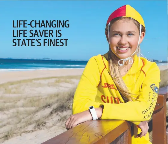  ?? Picture: GLENN HAMPSON ?? Matilda Beikoff-Smart, from the Pacific Surf Life Saving Club, has been named the Breaka U14 Junior Surf Life Saver of the Year.