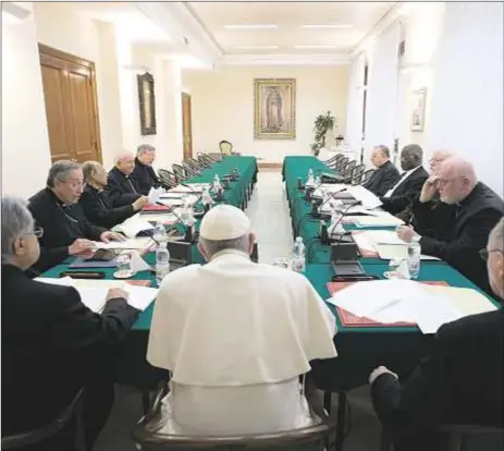  ?? CNS ?? Reunión del Papa Francisco con el Consejo de Cardenales, en febrero de 2017
