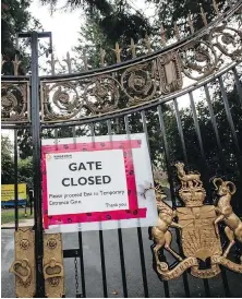  ?? DARREN STONE, TIMES COLONIST ?? A notificati­on from Island Health last week raised concerns about the size of gatherings at Government House, prompting the closure of the 36-acre property.