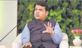  ?? VIRENDRA SINGH GOSAIN/HT PHOTO ?? Maharashtr­a chief minister Devendra Fadnavis speaks on Day 2 of the 16th Hindustan Times Leadership Summit, on Saturday, in New Delhi.