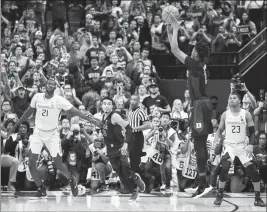  ?? ASSOCIATED PRESS ?? DUKE FORWARD Cam Reddish takes the game-winning shot against Florida State with less than a second left in an NCAA college basketball game in Tallahasse­e, Fla., Saturday.