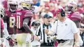  ?? MARK WALLHEISER/ASSOCIATED PRESS ?? Despite the adversity his team has faced, FSU coach Jimbo Fisher has been impressed by its resiliency.