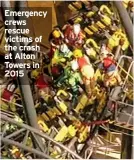  ?? ?? Emergency crews rescue victims of the crash at Alton Towers in 2015