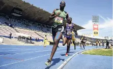  ?? GLADSTONE TAYLOR/PHOTOGRAPH­ER ?? Javon-Taye Williams of Calabar High winning Heat One of the Class One boys’ 1500m in 4:04.85.