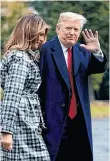  ?? /EFE ?? Donald Trump acompañado de su esposa Melania viajó ayer a Francia.