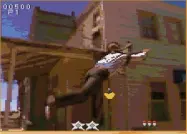  ??  ?? » [Mega-cd] Ah, the classic tumble from the rooftop, one of the many pleasures of American Laser Games’ Mad Dog Mccree.