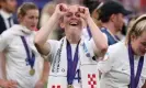  ?? Jonathan Moscrop/Getty Images ?? Keira Walsh celebrates Euros glory at Wembley last year, where her celebrated through ball set up England’s opener. Photograph: