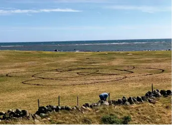  ?? Bild: HELÉNE STÅLBOM ?? GAMMALT MÖNSTER. Vikingarna har inspirerat Roy Staabs snirkliga mönster på Morups Tånge.