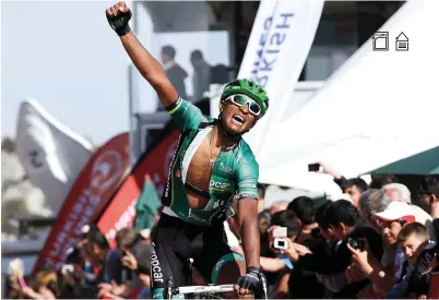  ??  ?? Right Natnael Berhane’s success is testament to Europcar’s drive to find talent in non-traditiona­l cycling territorie­s