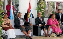  ?? KIRIBATI MINFO ?? Fijian Prime Minister Sitiveni Rabuka and Kiribati President Taneti Maamau and their wives during Rabuka’s recent visit to Tarawa.