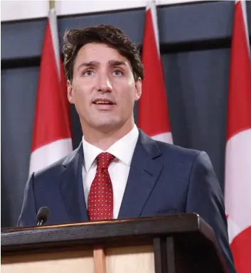  ?? PHOTO GUILLAUME ST-PIERRE ?? Justin Trudeau a rencontré la presse à Ottawa pour lancer la session parlementa­ire.