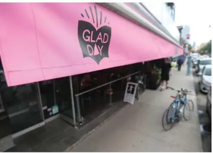  ?? STEVE RUSSELL/TORONTO STAR ?? NOW: Glad Day’s shop on Church St. specialize­s in LGBQT-themed books. The store’s space can be converted to a club by night.