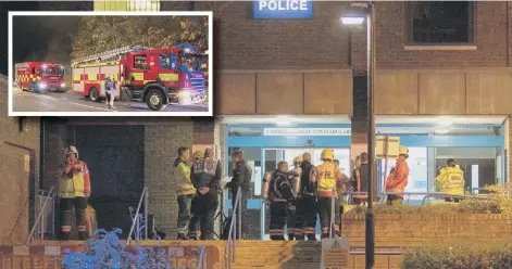  ??  ?? The emergency services at the scene at Thorpe Wood. Photo: Terry Harris