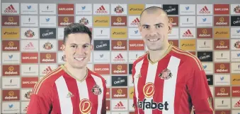  ??  ?? Bryan Oviedo and Darron Gibson