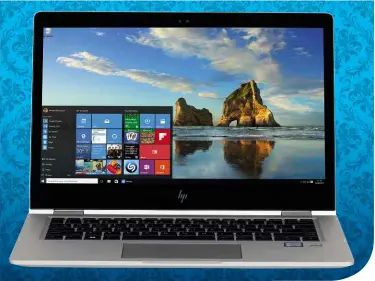  ??  ?? ABOVE HP’s EliteBook lives up to its name, combining good looks with practicali­ty