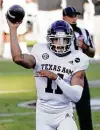  ?? Rogelio V. Solis / Associated Press ?? Kellen Mond has led Texas A&M to a top 10 ranking, but he will take on another surprising team in Arkansas.