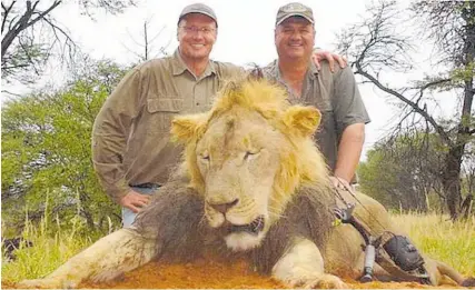  ??  ?? Walter Palmer (left) rose to infamy in 2015 after killing Cecil the lion in Zimbabwe. He remains defiant about it today.