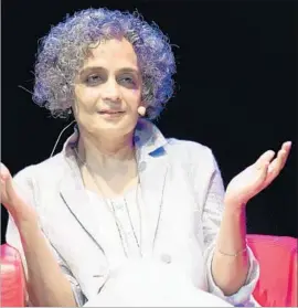  ?? Giorgio Onorati European Pressphoto Agency ?? NOVELIST Arundhati Roy was quoted by pro-government websites as criticizin­g the Indian army, but she never made those comments — they were fake news.