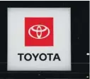  ?? Picture: REUTERS ?? A Toyota logo is seen during the New York Internatio­nal Auto Show, in Manhattan, New York City.