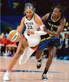  ?? Sam Hodde/Associated Press ?? Las Vegas forward A'ja Wilson (22) will be facing fellow two-time WNBA MVP Breanna Stewart.