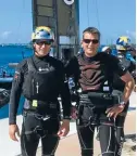  ?? Photo: ORACLE TEAM ?? Oracle skipper Jimmy Spithill and Team Japan’s Kiwi boss Dean Barker join forces in Bermuda.