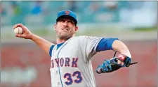  ?? JOHN BAZEMORE/AP PHOTO ?? Mets starting pitcher Matt Harvey, the ex-Fitch star, struggled again Thursday night in a 12-6 loss at Atlanta, and first-year manager Mickey Callaway has to decide whether Harvey will remain in the rotation.
