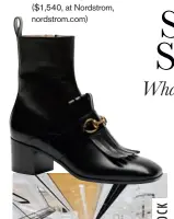  ??  ?? Leather boots, Gucci ($1,540, at Nordstrom, nordstrom.com)
