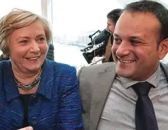  ??  ?? Party backing: Frances Fitzgerald with Leo Varadkar