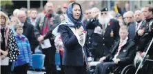  ??  ?? Afghan Ambassador Shinkai Karokhail at the unveiling of the Afghanista­n memorial.