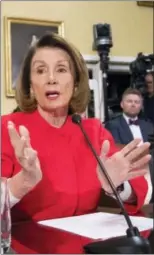  ?? J. SCOTT APPLEWHITE — ASSOCIATED PRESS ?? House Minority Leader Nancy Pelosi, D-Calif., appears Thursday before the House Rules Committee, asking that protection­s for so-called ‘dreamer' immigrants be added to Congress' short-term spending bill.