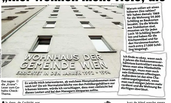  ??  ?? Das sagen die „ Krone“Leser zum Gehalts- CheckThema.