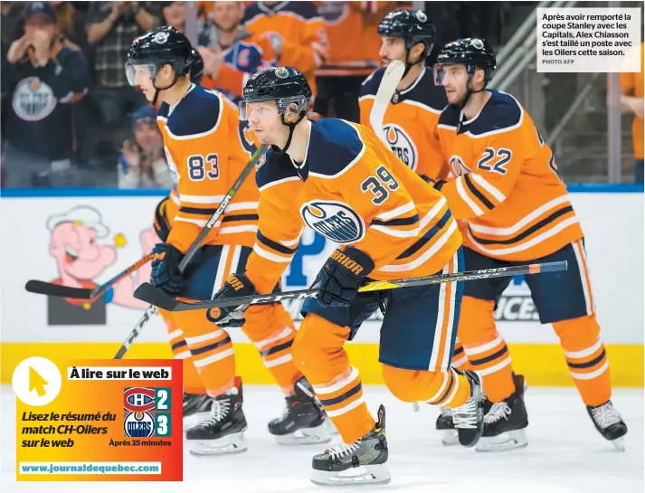  ?? PHOTO AFP ?? Après avoir remporté la coupe Stanley avec les Capitals, Alex Chiasson s’est taillé un poste avec les Oilers cette saison.