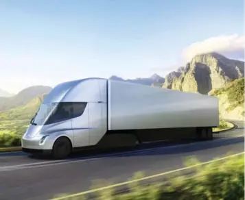  ?? TESLA/THE CANADIAN PRESS FILE PHOTOS ?? Tesla has showcased a fully electric semi-trailer truck, driving up interest in the sector in the closing months of 2017.