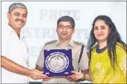  ??  ?? (L-R) School manager Rajiv Nayan, chief guest ACP Uma Shankar with Principal, Sonia Luthra at ASN Sr. Sec. School, Mayur Vihar.