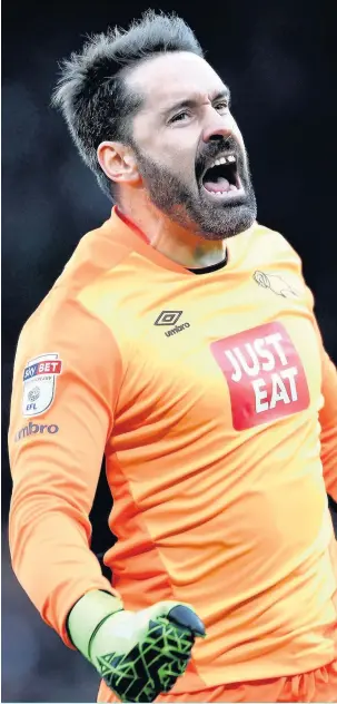  ?? Gareth Copley ?? Scott Carson featured in goal for a strong Derby County side