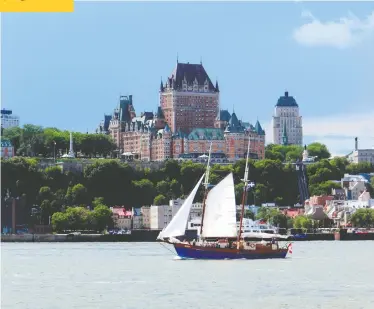  ?? CAL WOODWARD / THE ASSOCIATED PRESS FILES ?? Quebec City’s iconic Fairmont Le Château Frontenac dominates the city skyline. The riding-rich province was one of the keys to Erin O’Toole’s Conservati­ve leadership victory early Monday.