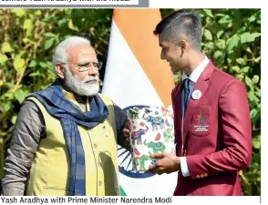  ??  ?? Yash Aradhya with Prime Minister Narendra Modi