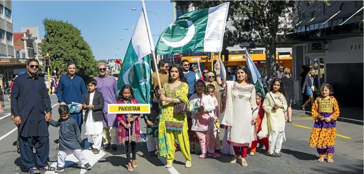  ?? LIAM COURTENAY/STUFF ?? The Taranaki Multi-Ethnic Extravagan­za 2019 in New Plymouth began with a parade along Devon St.