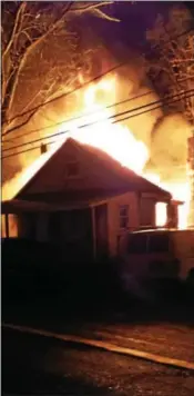  ?? COURTESY PHOTO GARY CLEVELAND ?? A home in the 500 block of Riverbend Lane in East Bradford was destroyed by fire late Saturday night.