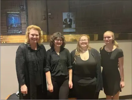  ?? COURTESY PHOTO ?? Sterling High School Choir Director Annette Lambrecht is pictured with three of her choir students who participat­ed in the Northern Colorado Combined League Honor Choirs Wednesday, Jan. 17, 2023, at the Union Colony Civic Center, in Greeley. From left; Annabelle