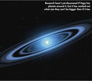  ??  ?? Research hasn’t yet discovered if Vega has planets around it, but it has worked out what size they can’t be bigger than if it has
