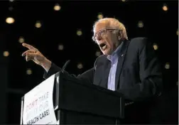  ??  ?? Mr. Sanders speaks during the rally in Pittsburgh.
