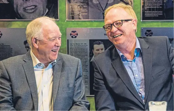  ?? Picture: SNS Group. ?? Craig Brown and Alex McLeish promote Archie McPherson’s new book, Adventures In The Golden Age, at Hampden.