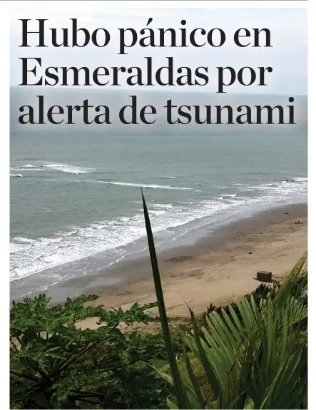  ??  ?? PANORÁMICA. Ayer, luego del terremoto en México, en la ciudad de Esmeraldas, el mar no alteró mayormente su oleaje.