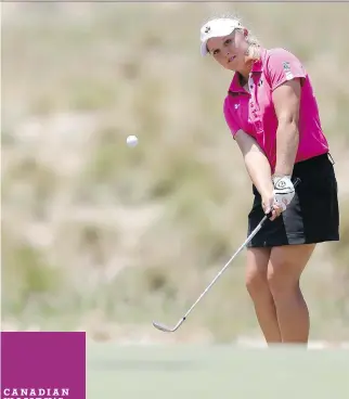  ?? BOB LEVERONE/ THE ASSOCIATED PRESS ?? Brooke Henderson, at the U.S. Women’s Open last week, is second overall in the world women’s amateur golf rankings.