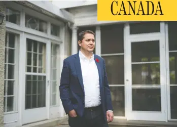  ?? JUSTIN TANG / THE CANADIAN PRESS ?? Conservati­ve Leader Andrew Scheer, seen at Stornoway, the official residence of the leader of Canada’s
Official Opposition, will face a leadership review at a Conservati­ve party convention next April.